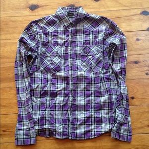 men's Social Collision button-up plaid size S